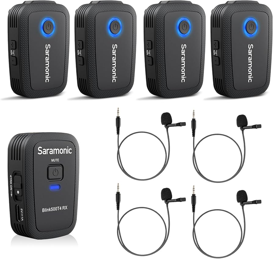 Amazon.co.jp: Saramonic 4チャンネルワイヤレスラバリエマイク