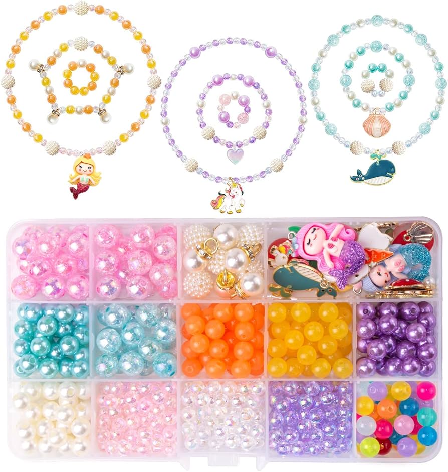 Amazon | KJOET ビーズ おもちゃ 女の子 アクセサリーキット ビーズ