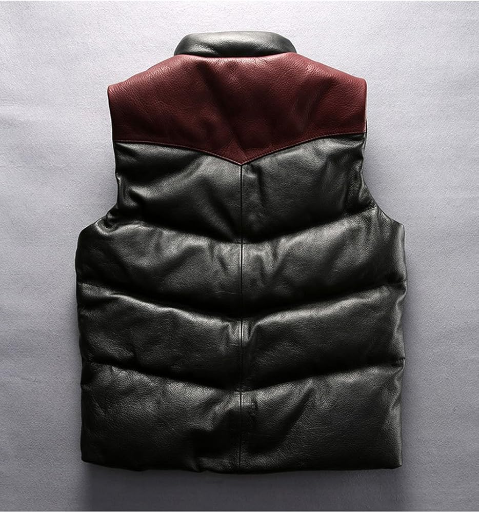 Amazon.co.jp: 【ヒトミ hitomi】ダウンベスト メンズ 本革ベスト 牛革