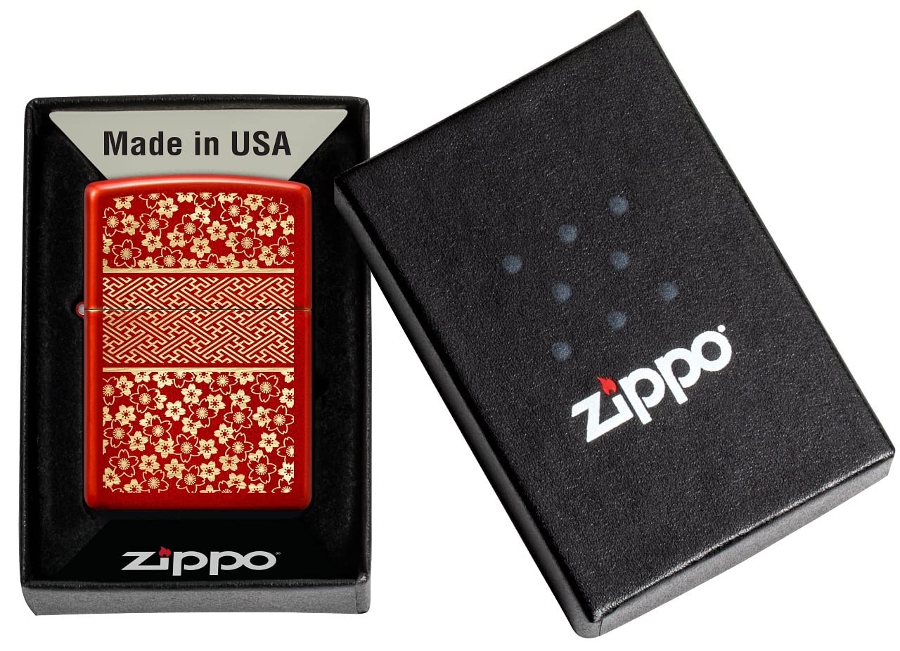 Amazon.com: Zippo ZPPO Asian Kimono Inspired Design Metallic Red 48493