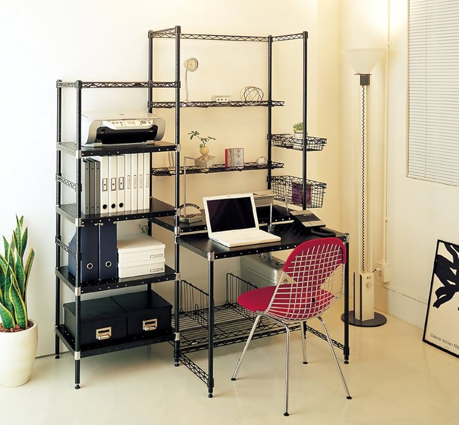 Amazon｜ホームエレクター パンチングシェルフ ブラック D350mm