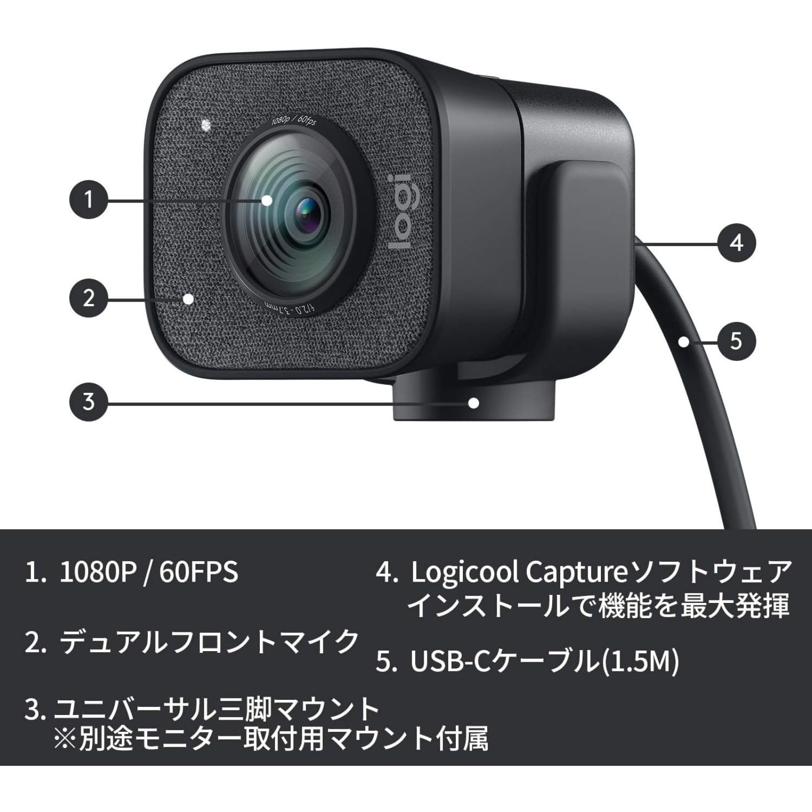 Amazon.co.jp: 【整備済み品】 ロジクール Webカメラ C980GR フルHD