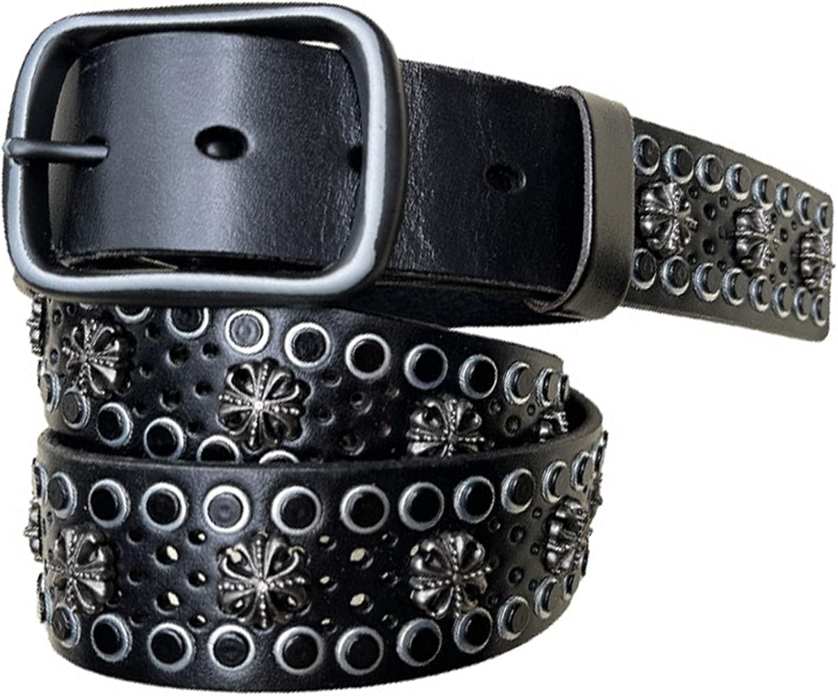 Amazon | [ZNEL] スタッズ ベルト メタル パンク ロック リベット