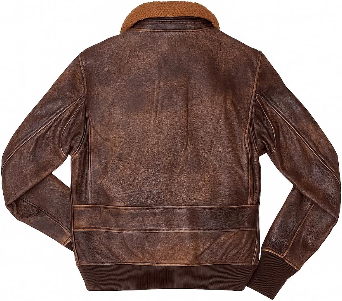 G-1 Flight Bomber A2 Jacket Distressed Brown Leather Aviator