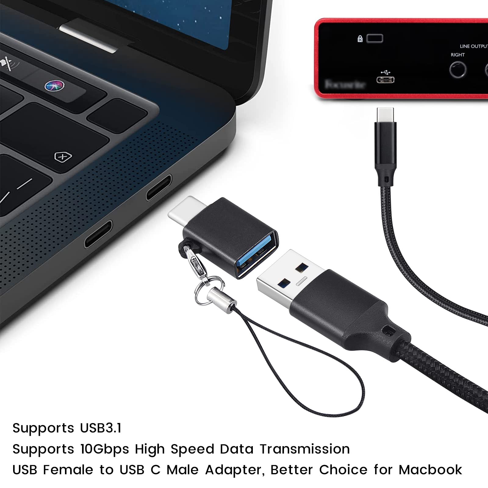 Amazon.co.jp: USB Cケーブル Focusrite Solo(第3世代)、2i2(第3世代