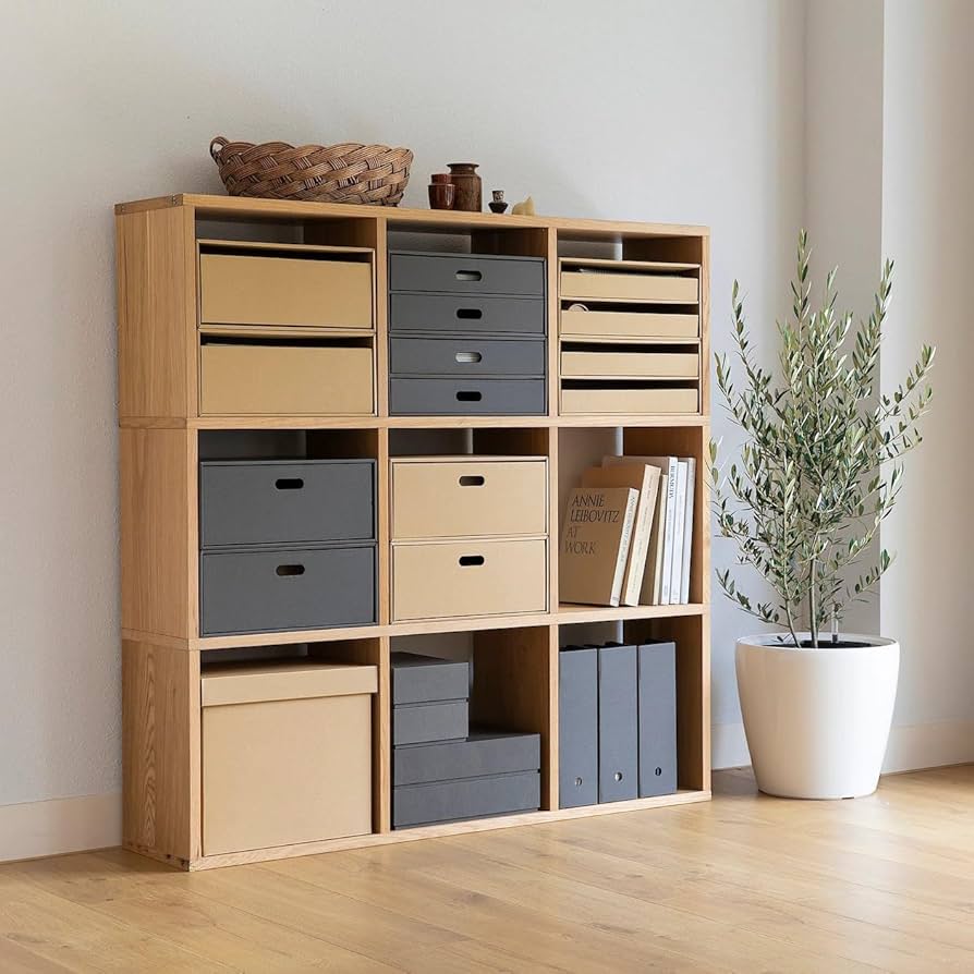 Amazon｜無印良品 スタッキングシェルフセット・3段・オーク材 幅82