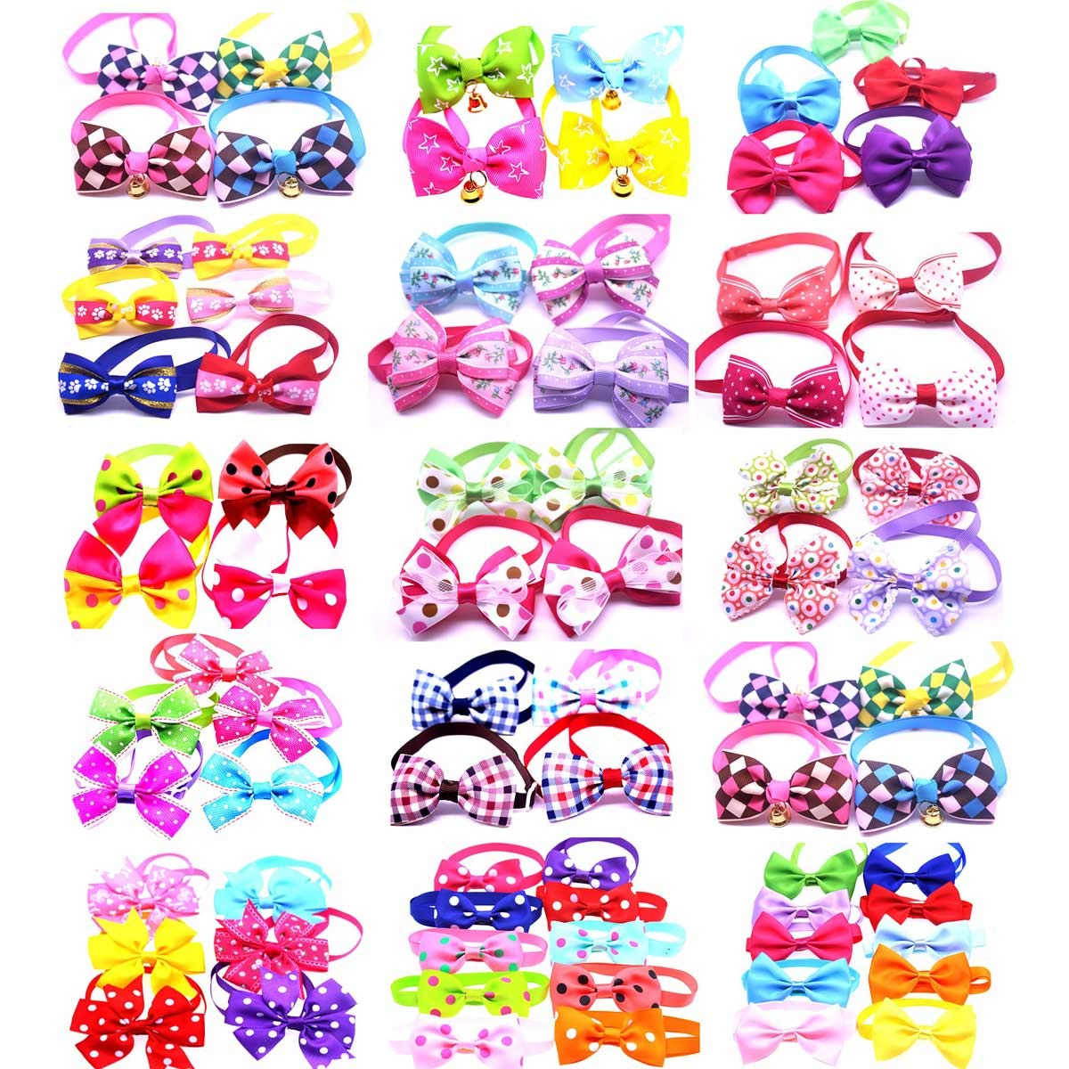 Amazon | ペットトリミングリボン チョーカー アソート 100個 犬用 猫