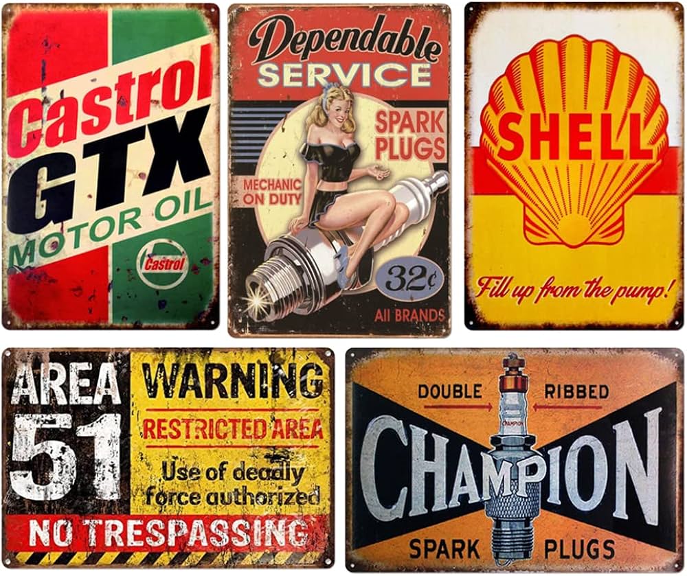 Amazon.co.jp: 5枚ブリキ 看板 レトロ 看板 アメリカ ン レトロ 雑貨