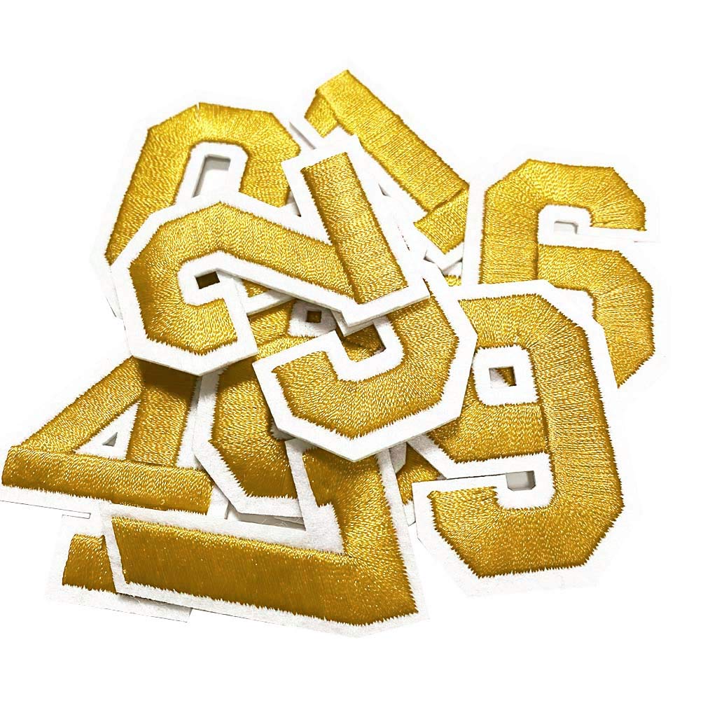 Amazon.co.jp: Juland 2セット 数字 刺繍ワッペン アイロン接着 刺繍