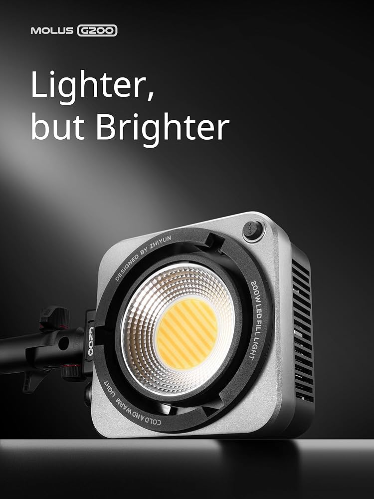 Amazon.com : ZHIYUN Molus G200 [Official] 200W COB Video Light