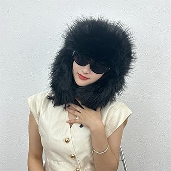 YFJNV Y2K Faux Fur Russian Hat, Soft, Warm Winter Trapper Hat with