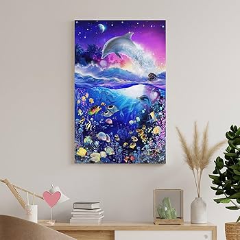 Amazon.co.jp: 青い海 クリスチャン・ラッセン カラフルな海 海景画