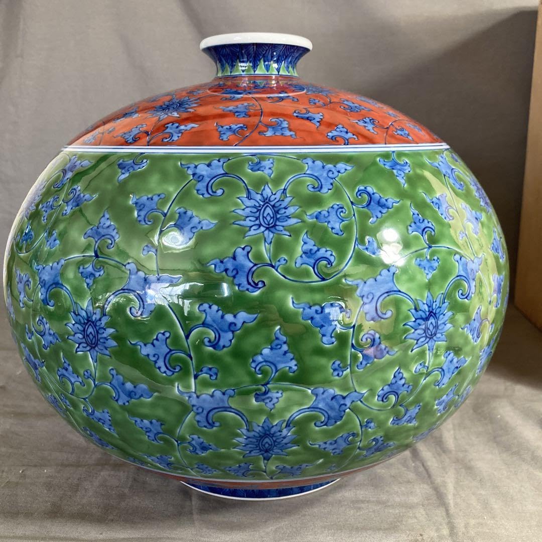 源右衛門】古伊万里の伝統 日本の名窯 舘林源右衛門作 染付芙蓉手 大深