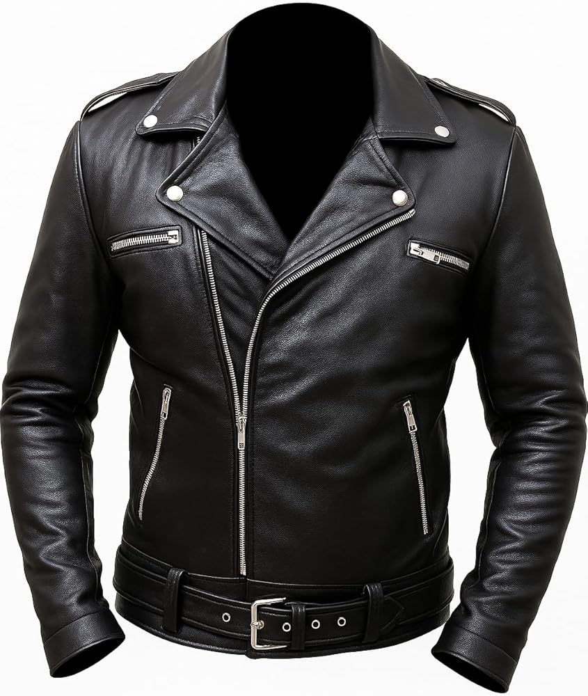 Negan Jacket Highway Jeffrey Dean Morgan Motorcycle Belted Walking