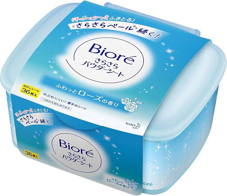 Amazon | ビオレ さらさらパウダーシート ローズの香り 本体 36枚入り
