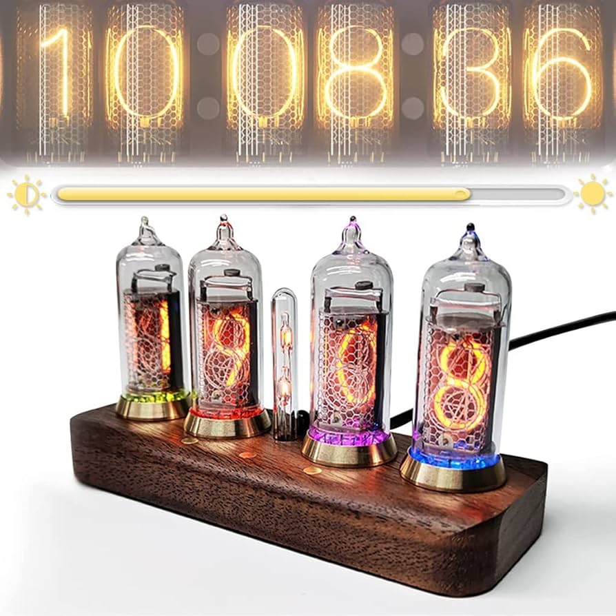 Amazon.co.jp: ヴィンテージニキシー管時計、電子LEDグロー管時計、IN