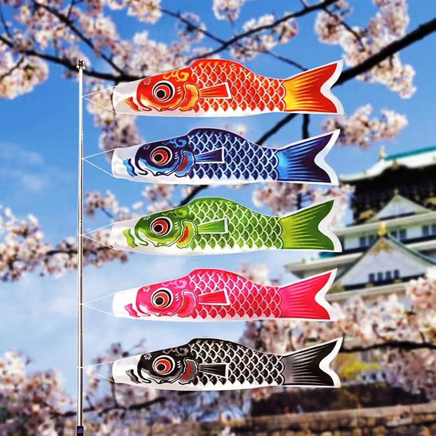 Amazon | 20cm 5個 鯉のぼり ミニ 鲤鱼旗迷你 こいのぼり 鲤鱼溪流