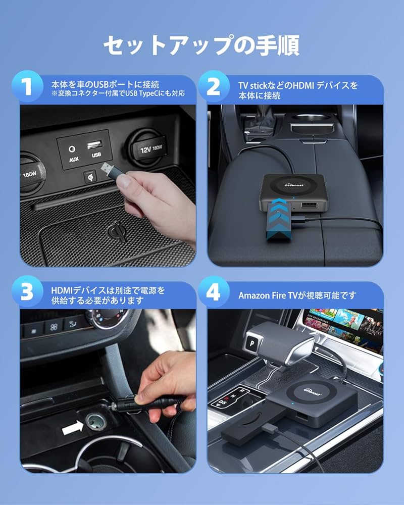 Amazon.co.jp: 【公式】OTTOCAST オットキャスト 2024 新型 Car TV