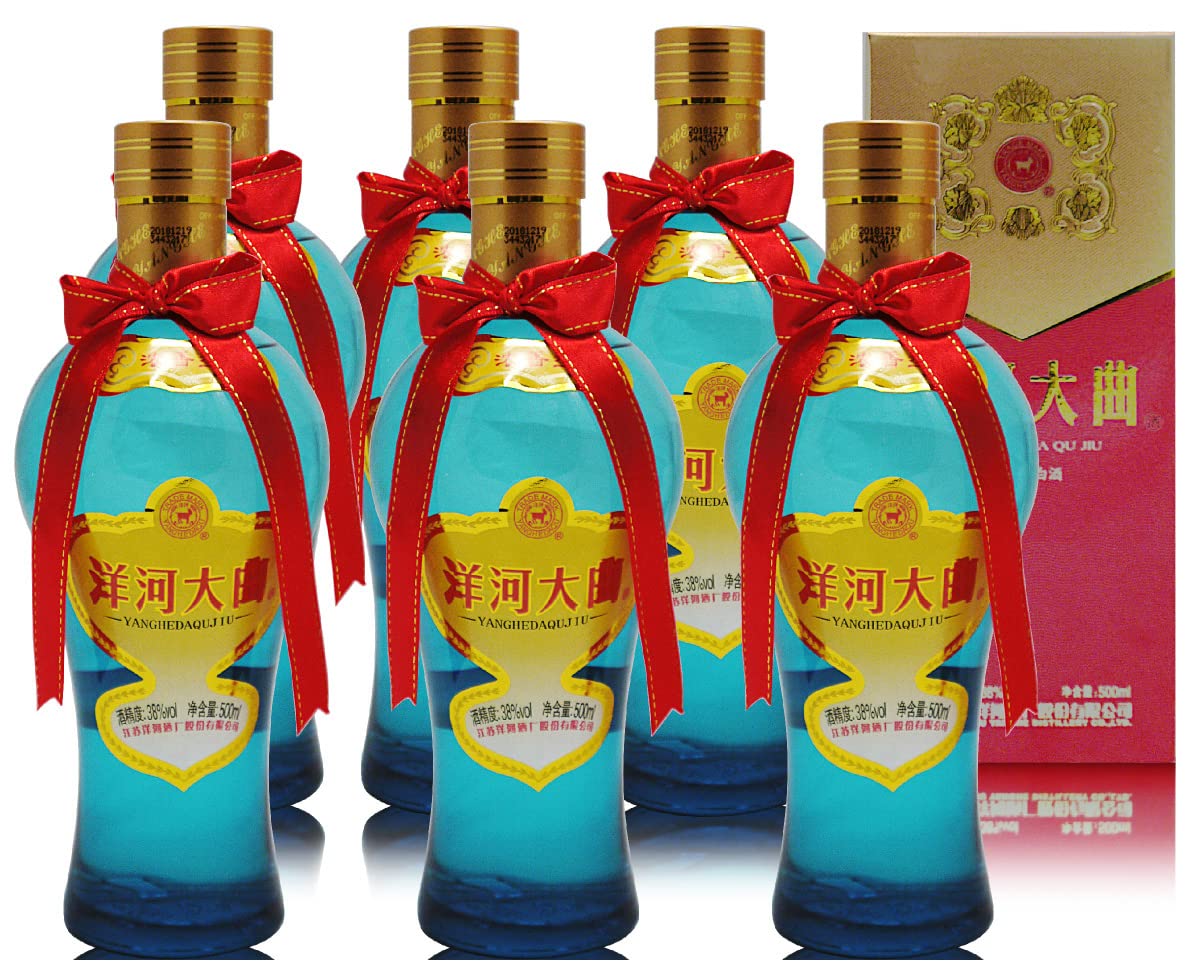 Amazon.co.jp: (中国) 6本セット洋河大曲 白酒 中国酒 38度 500ml 箱入