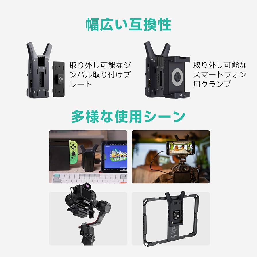 Amazon | 【Accsoon公式ストア】Accsoon Mini CineView Nano無線ビデオ