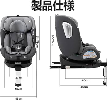 Amazon | Vasacava チャイルドシート 新生児から12歳 ISOFIX対応 360
