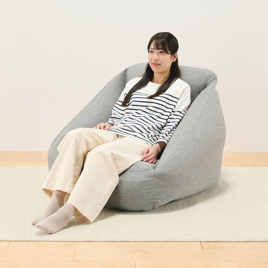 Amazon｜無印良品 空気でできたソファ グリーン 幅95×奥行95×高さ72.5