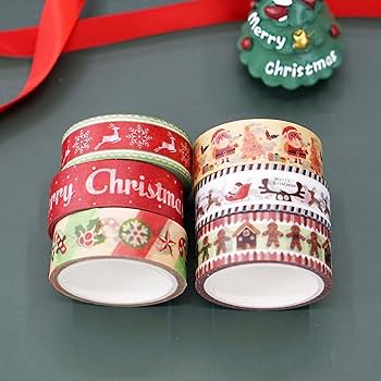Amazon.co.jp: クリスマス マスキングテープ 12巻 幅15mm DIY 手帳