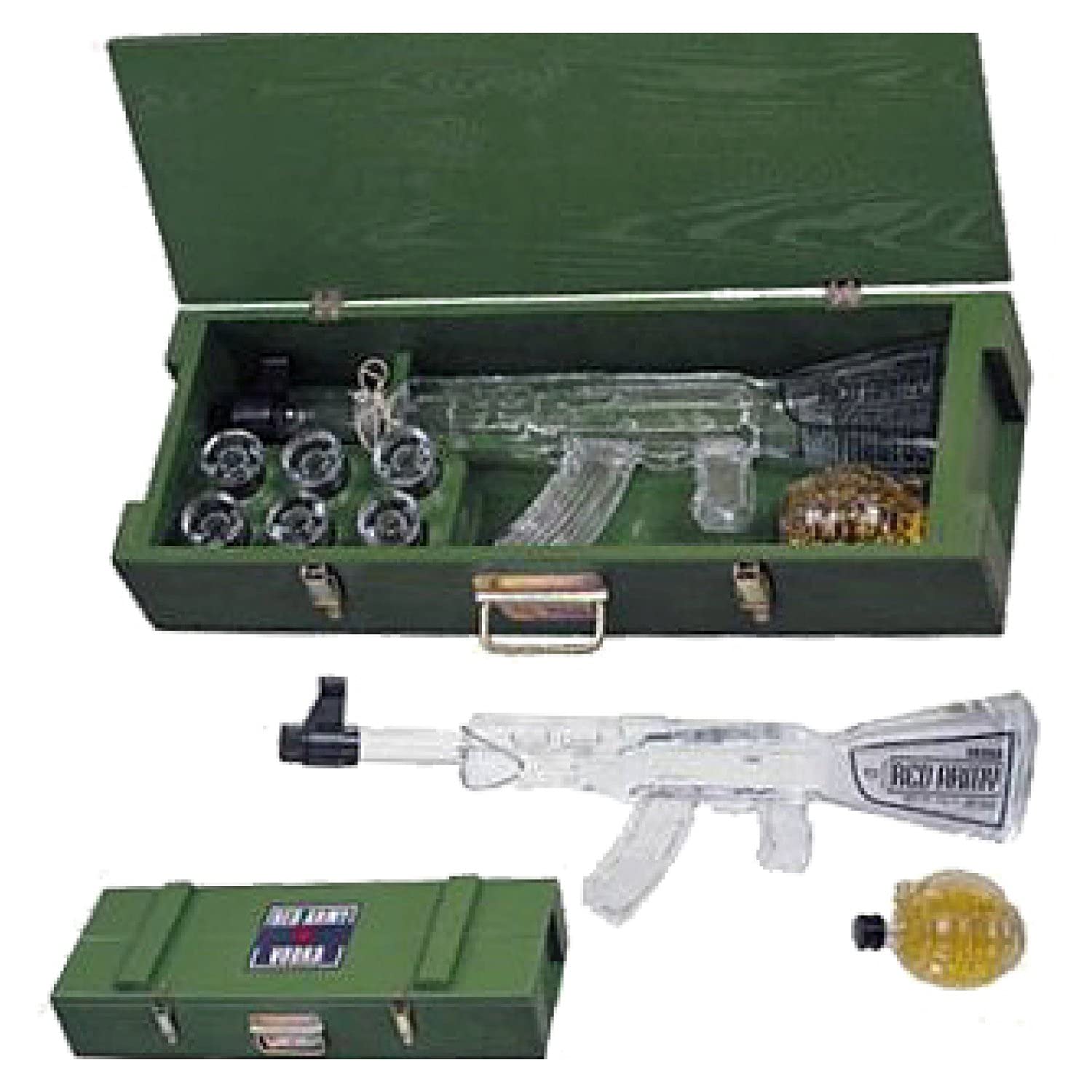 Red Army AK-47 Vodka 40% Vol. 1l in Holzkiste with Kräuterlikör