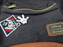 Amazon.com | Loungefly Mickey Mouse Patches Denim Backpack