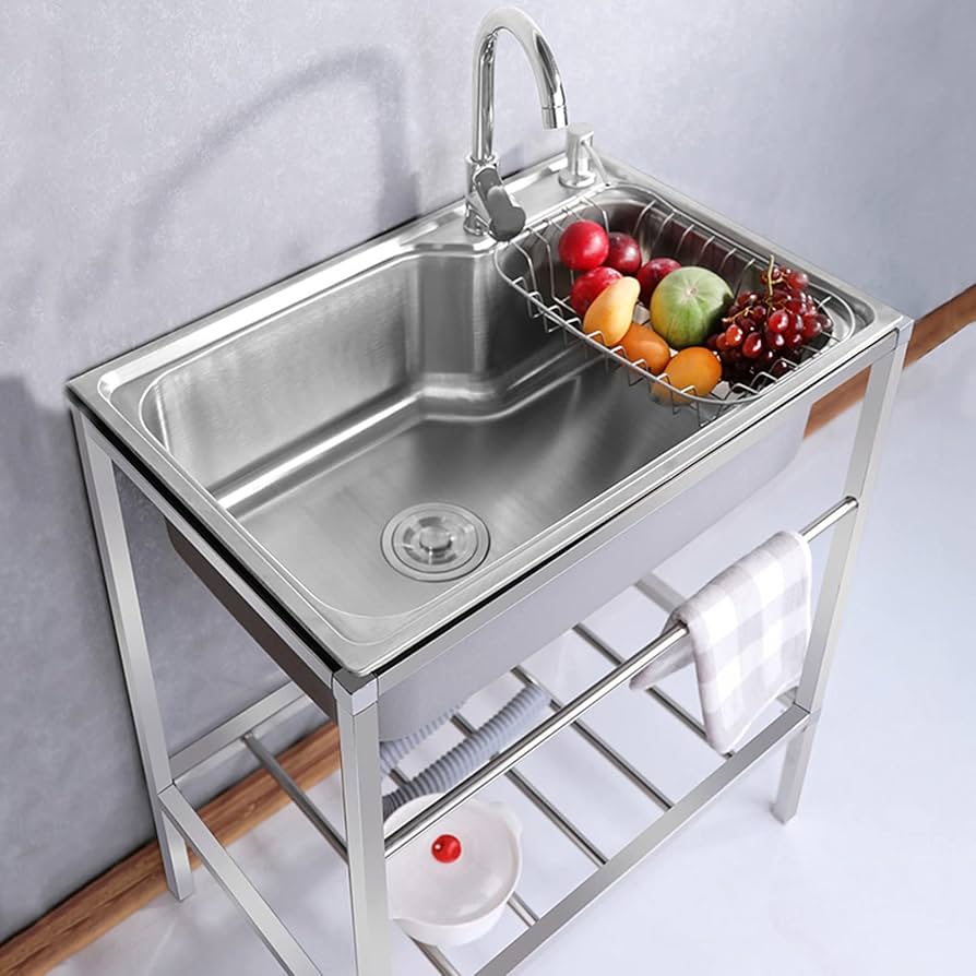 Amazon.co.jp: シンクアウトドア流し台キッチン用ステンレス製混合水栓