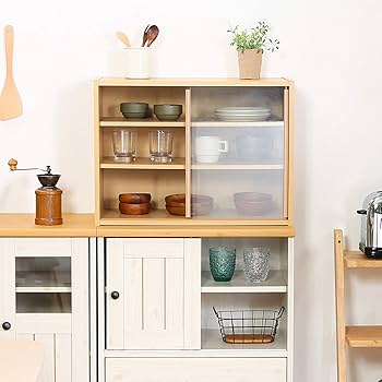 Amazon｜不二貿易 食器棚 キッチン収納 幅60×奥行29×高さ44cm