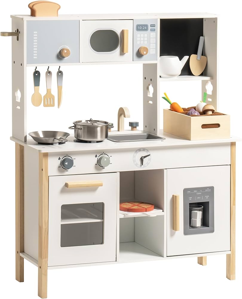 Amazon | ROBUD おままごと キッチン 木製 台所 調理器具付き 21点