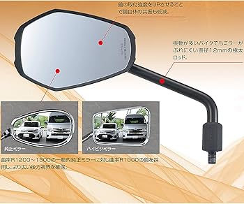 Amazon | デイトナ(Daytona) バイク ミラー 10mm 正ネジ 耐振 広角 新