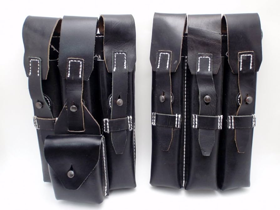 Amazon | ドイツ軍 シュマイザー MP40 マガジンポーチ 左右セット 本革