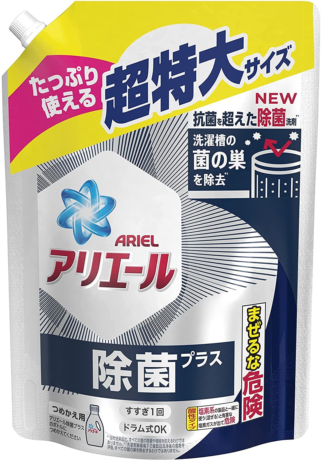 Amazon | 【P&G】アリエール 除菌プラス ジェル つめかえ 超特大サイズ