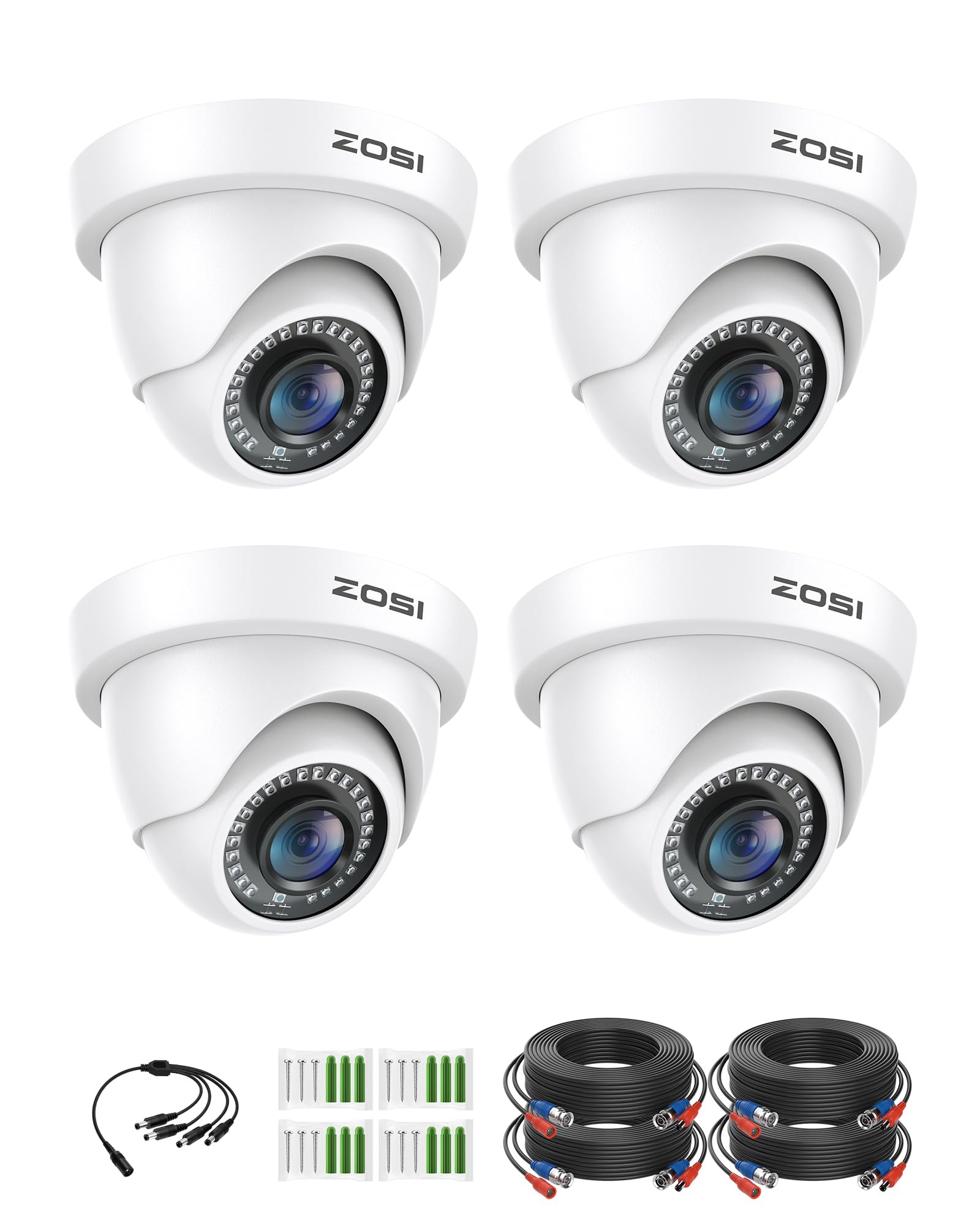 Amazon.com : ZOSI 4Pack 2.0MP HD 1080P Security Cameras Kit, 80ft