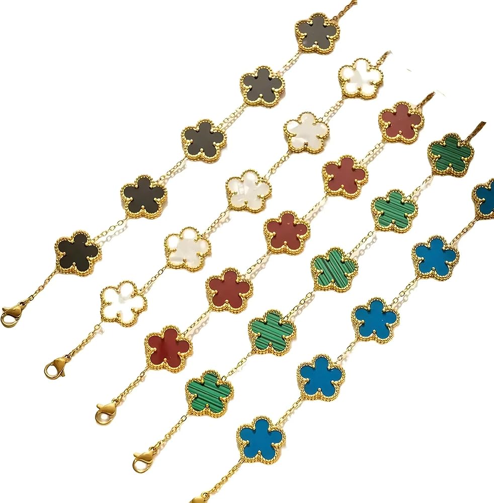 Amazon.com: Generic 18K Gold Plated Clover Lucky Bracelet and