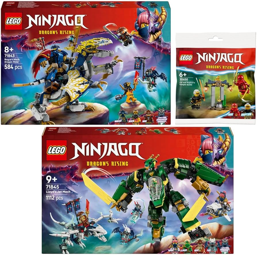 Amazon.com: Lego Ninjago Set of 3: 71843 Rogues Mech Dragon Rider