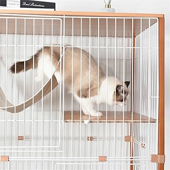Amazon.co.jp: 猫ケージ 3段 大型 キャットケージ 木製 ワイド扉 脱走