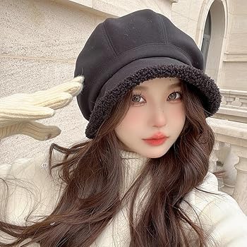 Avilego Fleece Lined Beret for Women Fleece Bucket Hat Painter Hat