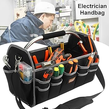 Amazon.com: QENWKXZ Open Top Tool Tote Bag Foldable Electrical