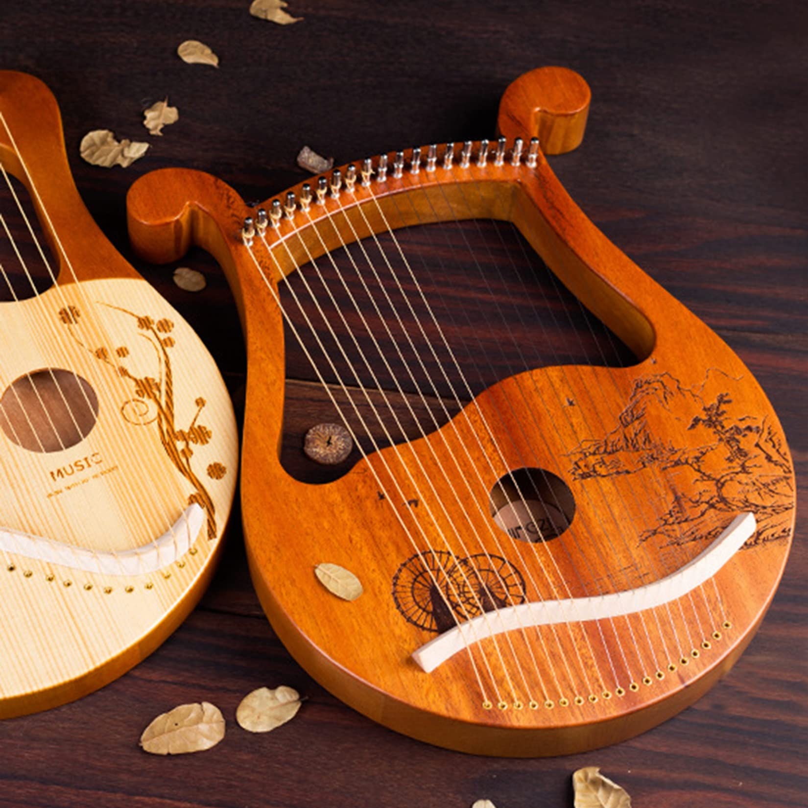 Amazon | 竪琴 ライアー ハープ、19金属弦リラ、ソリッドマホガニー