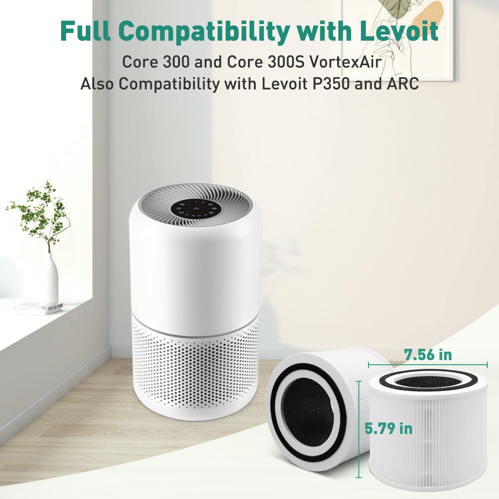 Amazon.co.jp: 2パック Core 300空気清浄機交換用フィルター LEVOIT