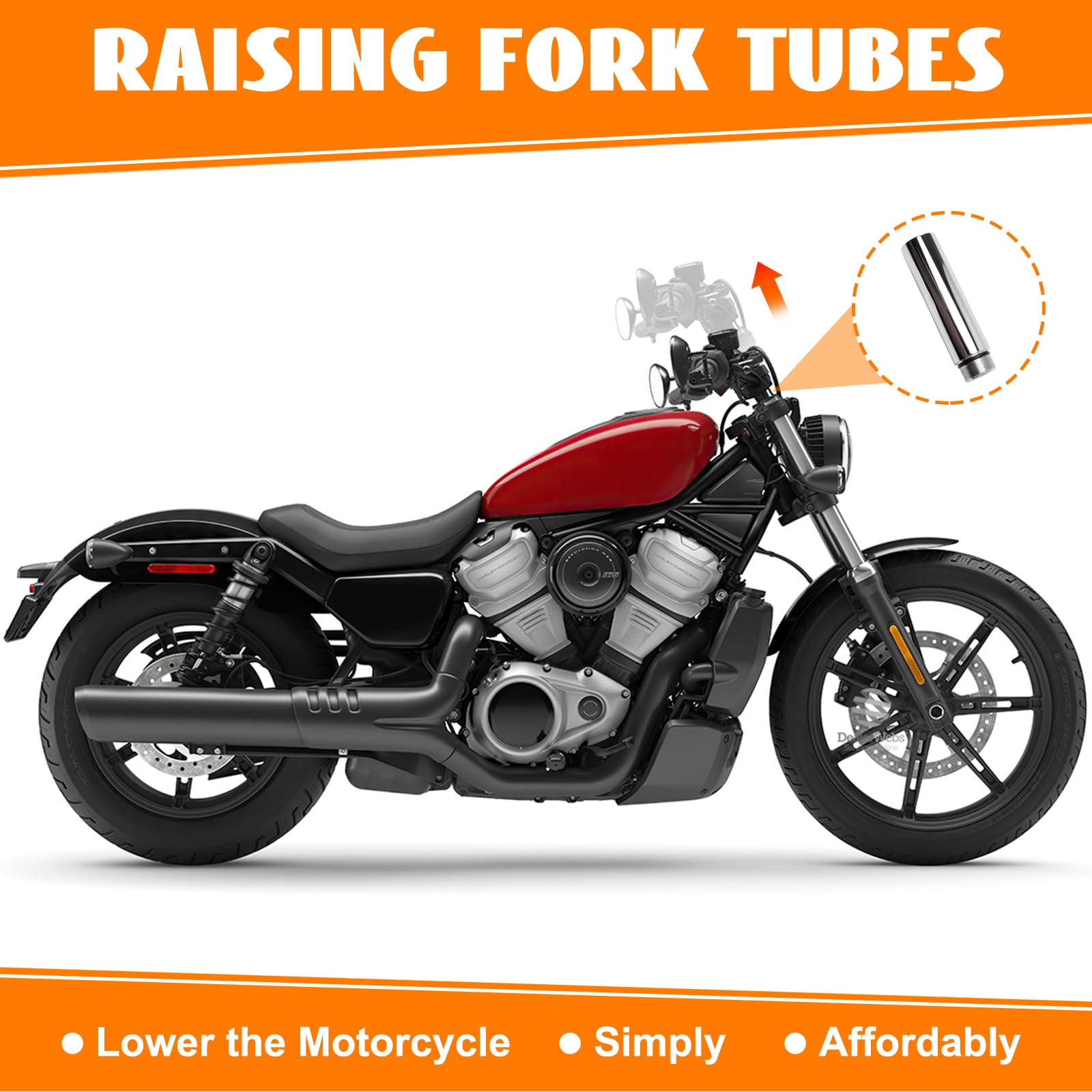 Amazon | Eumti 39mm フォークチューブ 4インチ 延長キット クロム