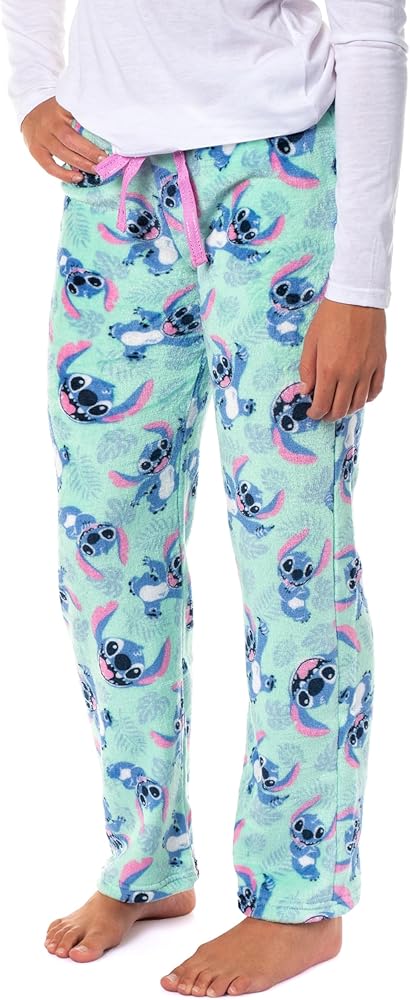 Stitch Pajama Pants Disney Womans Stitch Hibiscus Plush Fleece
