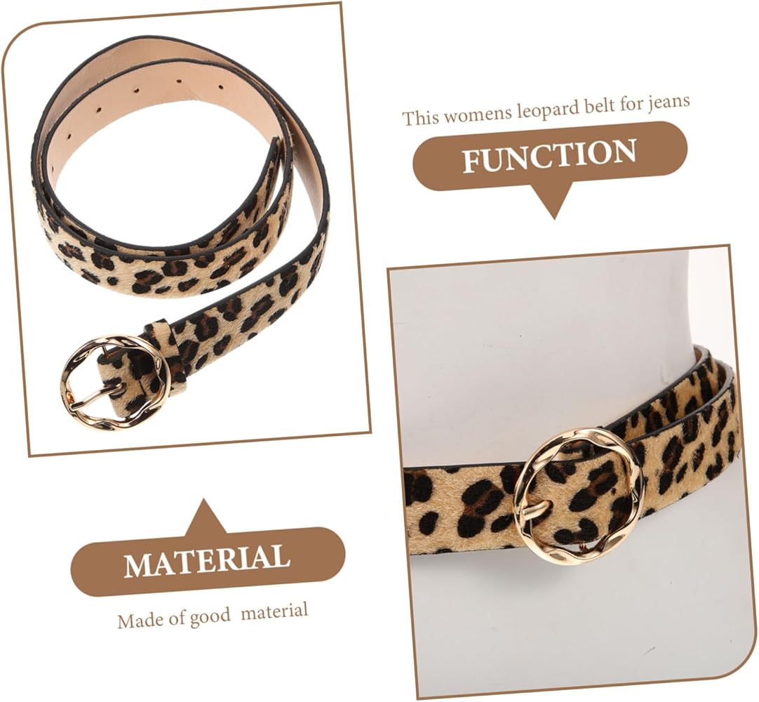 Amazon | [COSMEVIVI] 3個ヒョウ柄 レザー レディースベルト ジーンズ