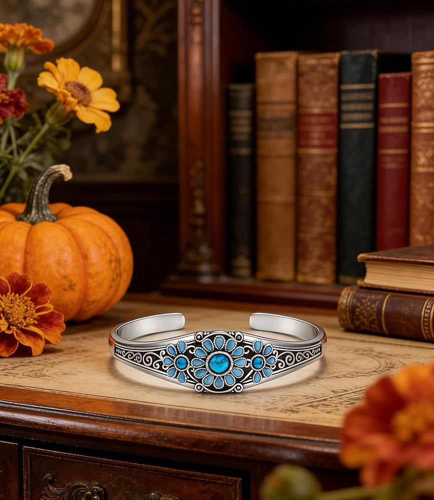 Amazon.com: DOLIOX 925 Sterling Silver Native American Turquoise