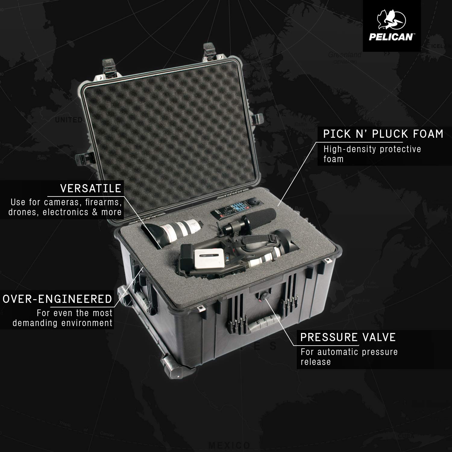 Amazon.co.jp: PELICAN ハードケース 1620 N ブラック 1620-020-110