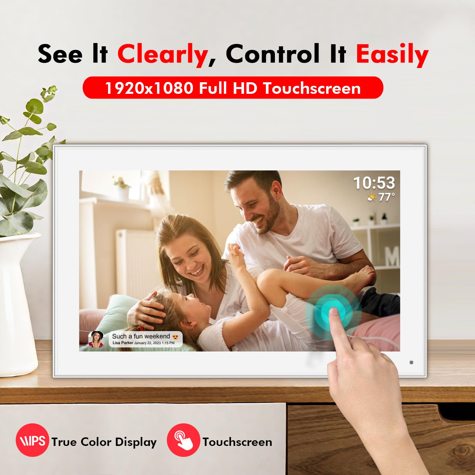 Amazon | 15.6インチFrameoデジタル写真フレームWiFi、1920x1080 IPS