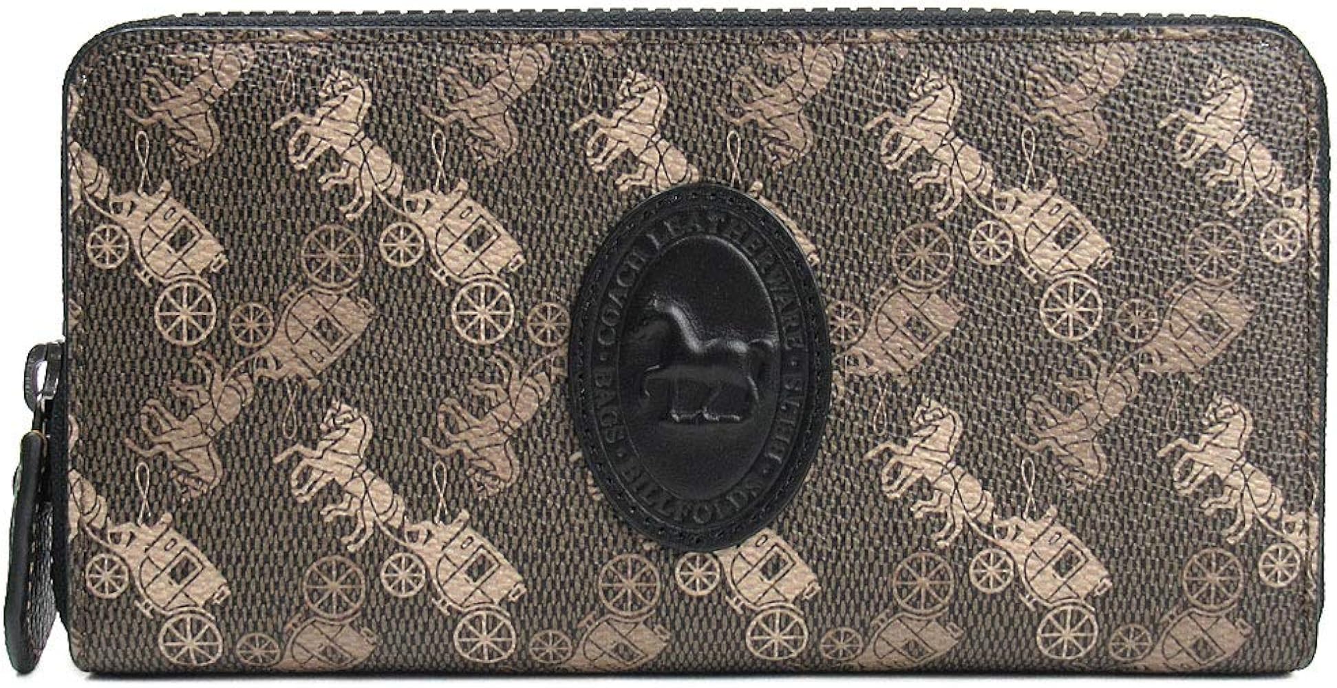 Amazon | [コーチ] 長財布 レディース 馬車柄 ブラウン×ブラック